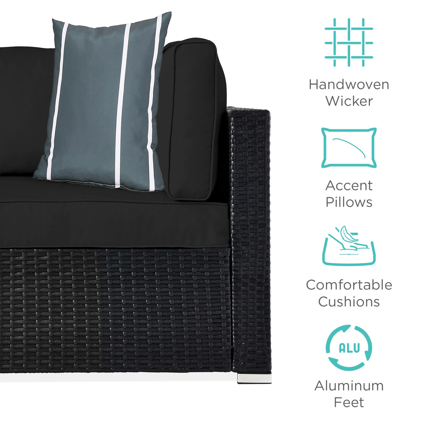 Best Choice Products 7-Piece Outdoor Modular Patio Conversation Furniture, Wicker Sectional Set