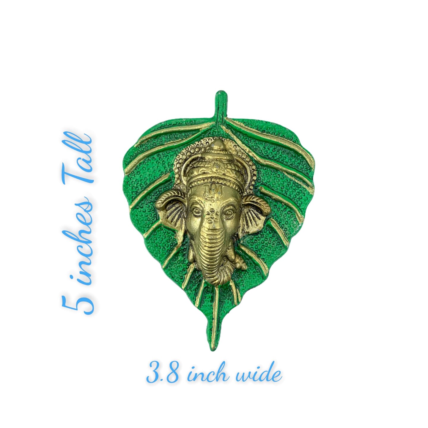 Metal Leaf Ganesha Diwali Decor Wall Hanging for Home &#x26; Office Housewarming Return Gift Pooja Favor Ganesha Decorative Wall Hanging Showpiece Pack of 1/2/5/25 Pcs