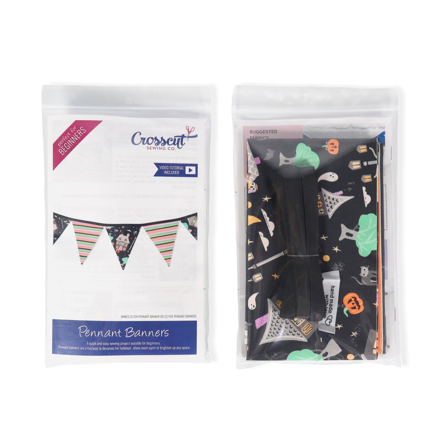 Crosscut Sewing Co. Monthly Pennant Banner DIY Sewing Kit - Sewing Project Kit for Beginners