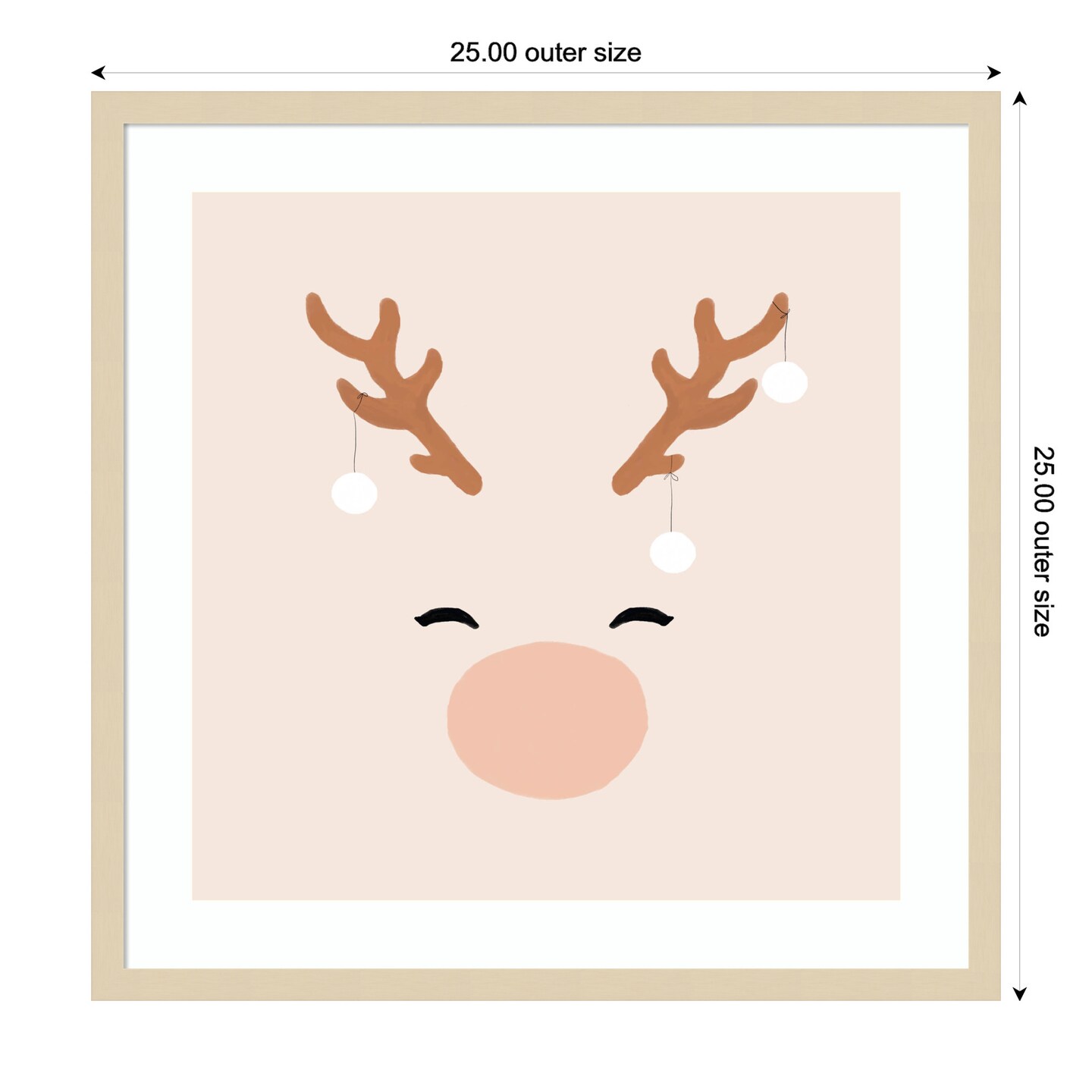 Deer a Baubles by Orara Studio Wood Framed Wall Art Print