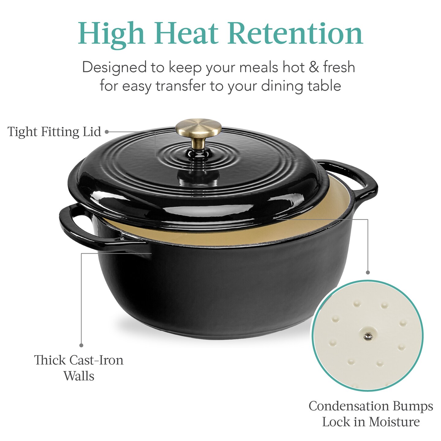 Best Choice Products 6 Quart Enamel Cast-Iron Dutch Oven, Heavy-Duty Cookware w/ Dual Handles, Lid