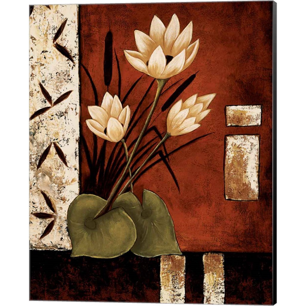 Lotus Silhouette by Krista Sewell 12&#x22; x 15&#x22; Canvas Wall Art (Set of 2)