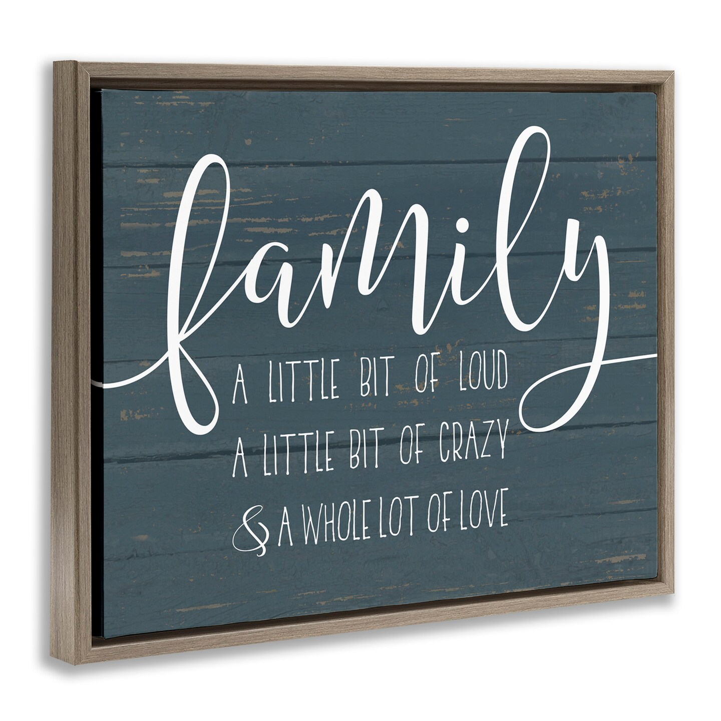 Stupell Industries Family Loud Crazy Love Framed Floater Canvas Wall Art