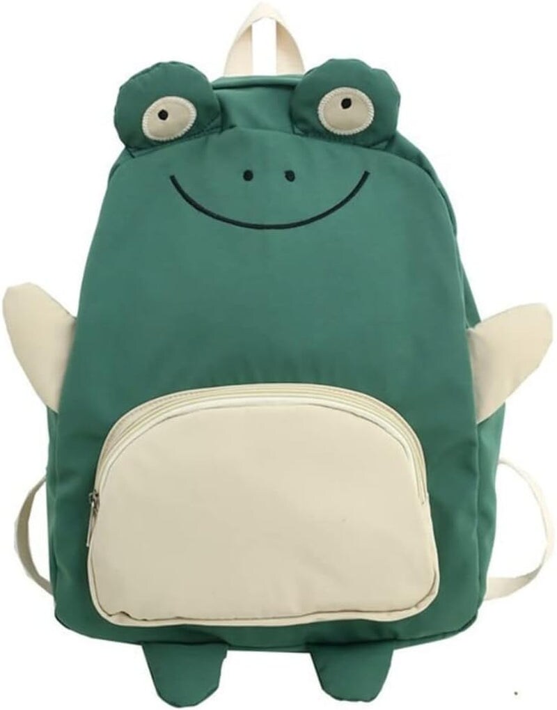 Kawaii Frog Large Novelty Backpack Girl Boy Teen Cute Fuuny Panda Animal High School Backpack Laptop Waterproof Bookbag Frog