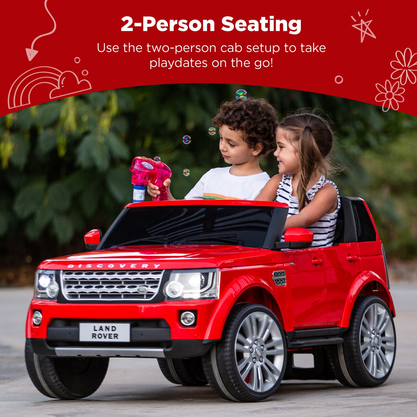 Best Choice Products 12V 3.7 MPH 2-Seater Licensed Land Rover Ride On Car Toy w/ Parent Remote Control