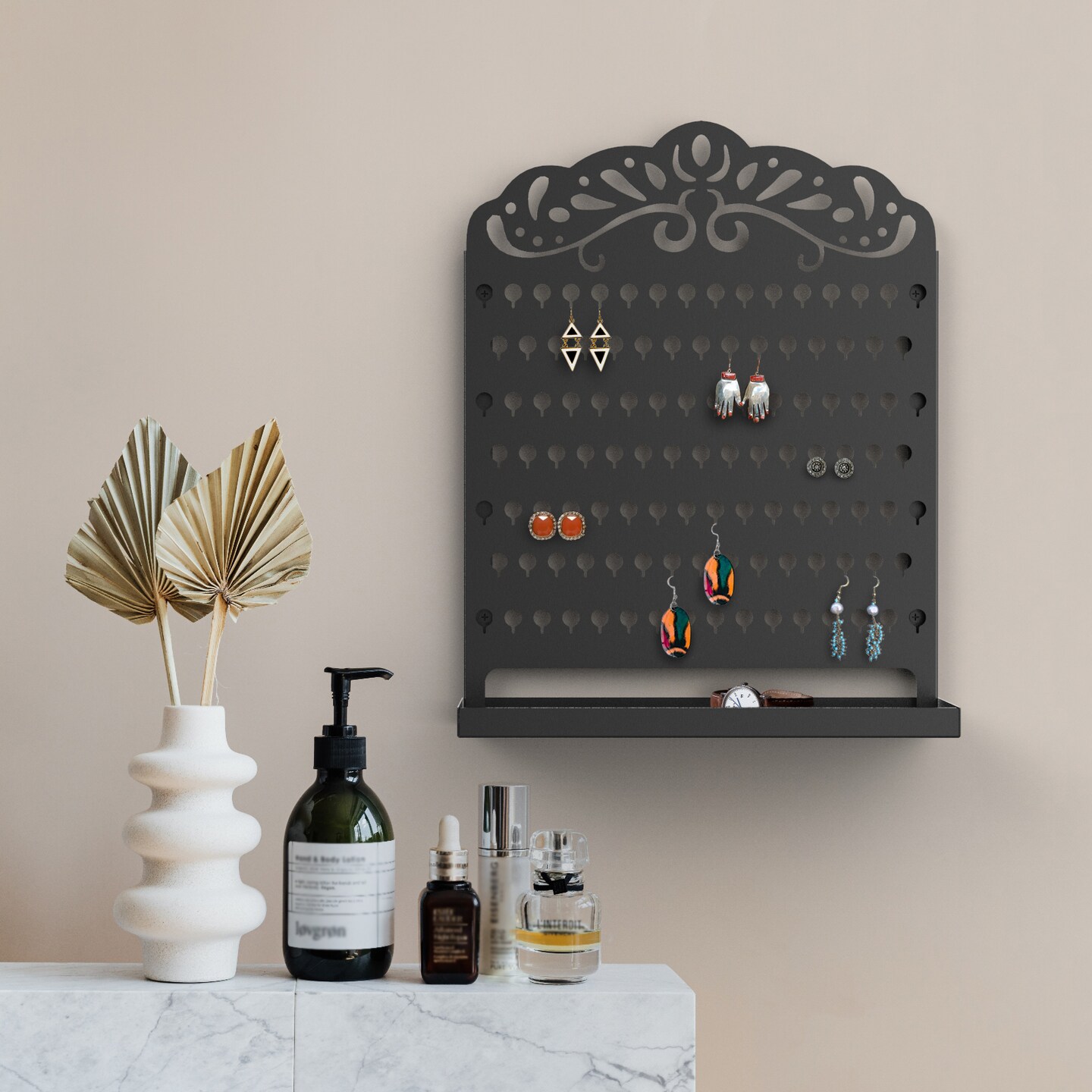 Mango Steam Slim Profile Wall-Mounted Jewelry &#x26; Earring Organizer