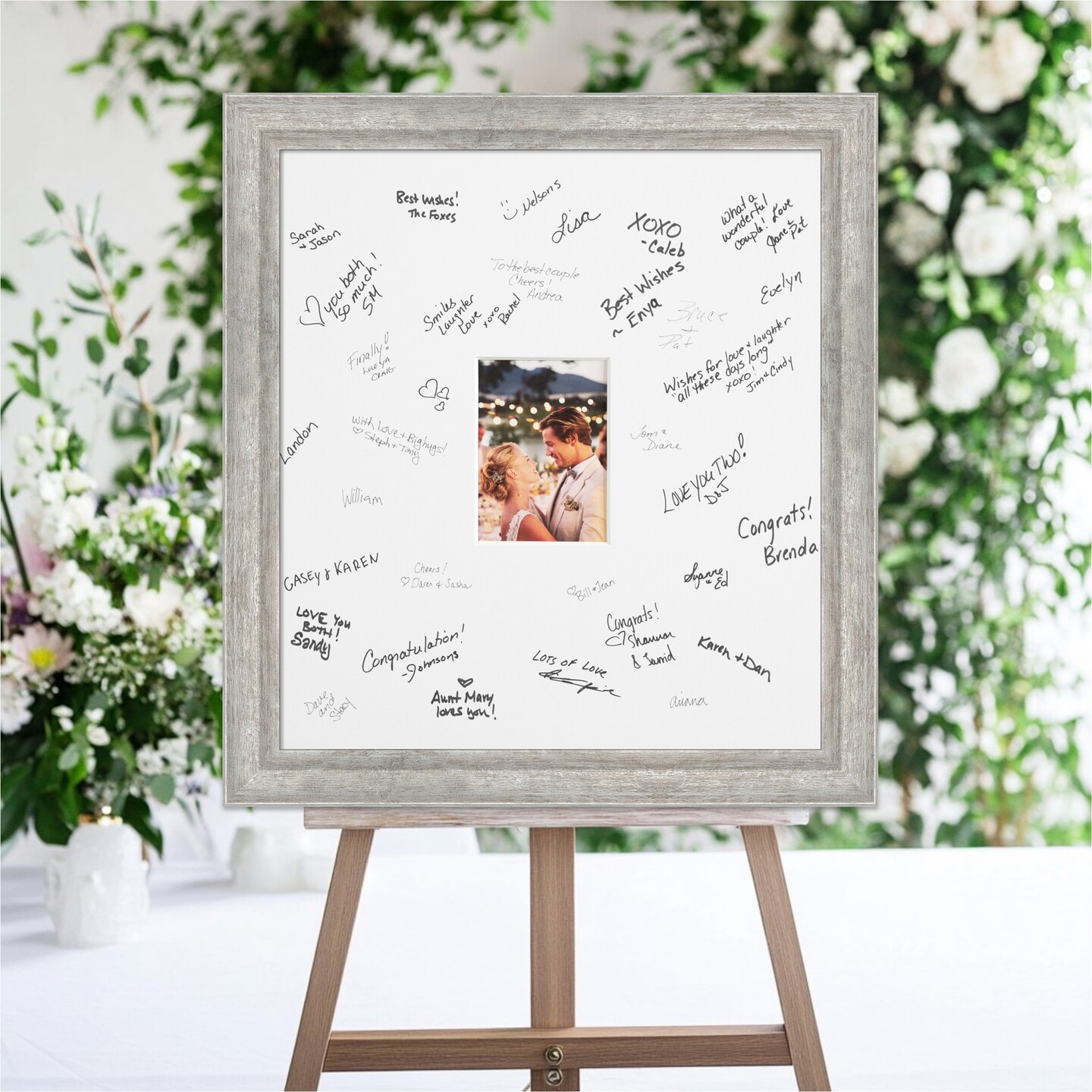 Angled Signature Mat Picture Frame, Photo Frame Wedding Guest Book Alternative, Autograph Picture Mat for Signature Board, Wedding Celebrations Graduations Support Encouragement or Retirement