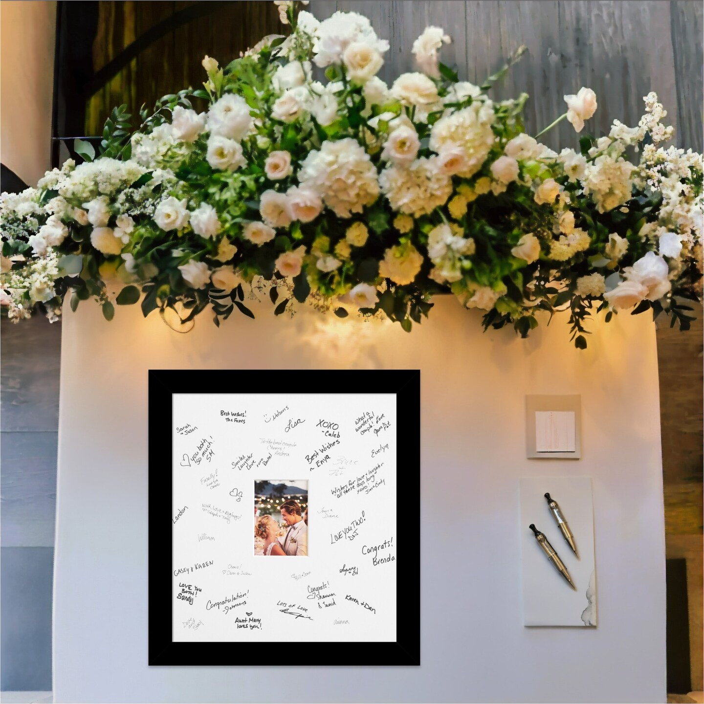 Basic Signature Mat Picture Frame, Photo Frame Wedding Guest Book Alternative, Autograph Picture Mat for Signature Board, Wedding Celebrations Graduations Support Encouragement or Retirement