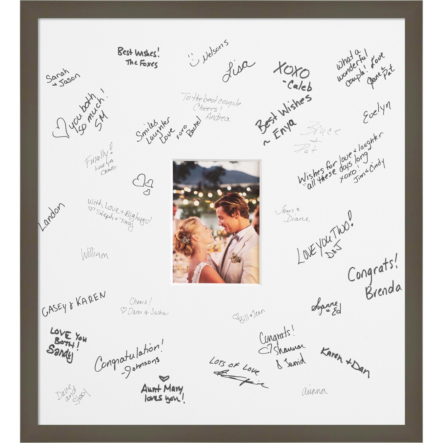 Svelte Signature Mat Picture Frame, Photo Frame Wedding Guest Book Alternative, Autograph Picture Mat for Signature Board, Wedding Celebrations Graduations Support Encouragement or Retirement