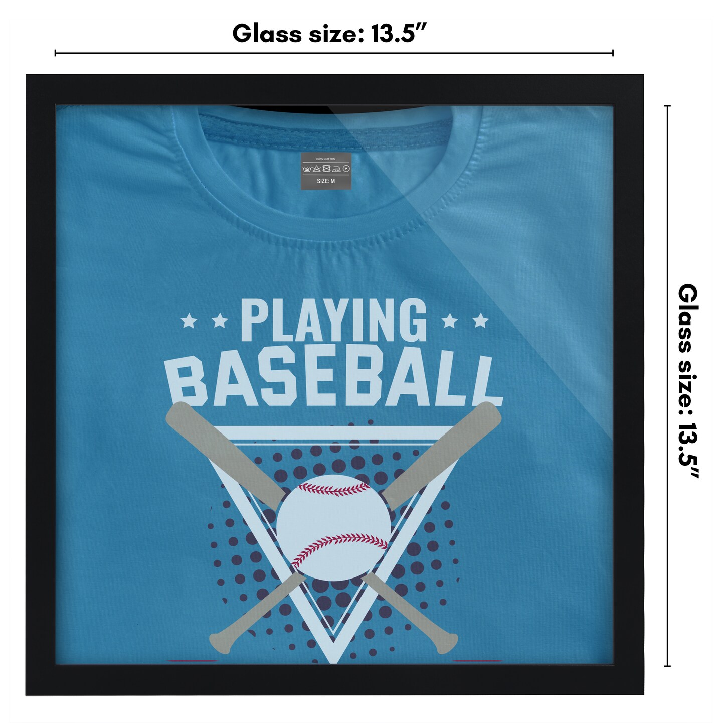 Americanflat T Shirt Frame - Frame with Shatter-Resistant Glass and Folding Insert - All-Star Collection - Black Tshirt Frames for Wall Display - Ideal for Sports Memorabilia or Graphic Tees
