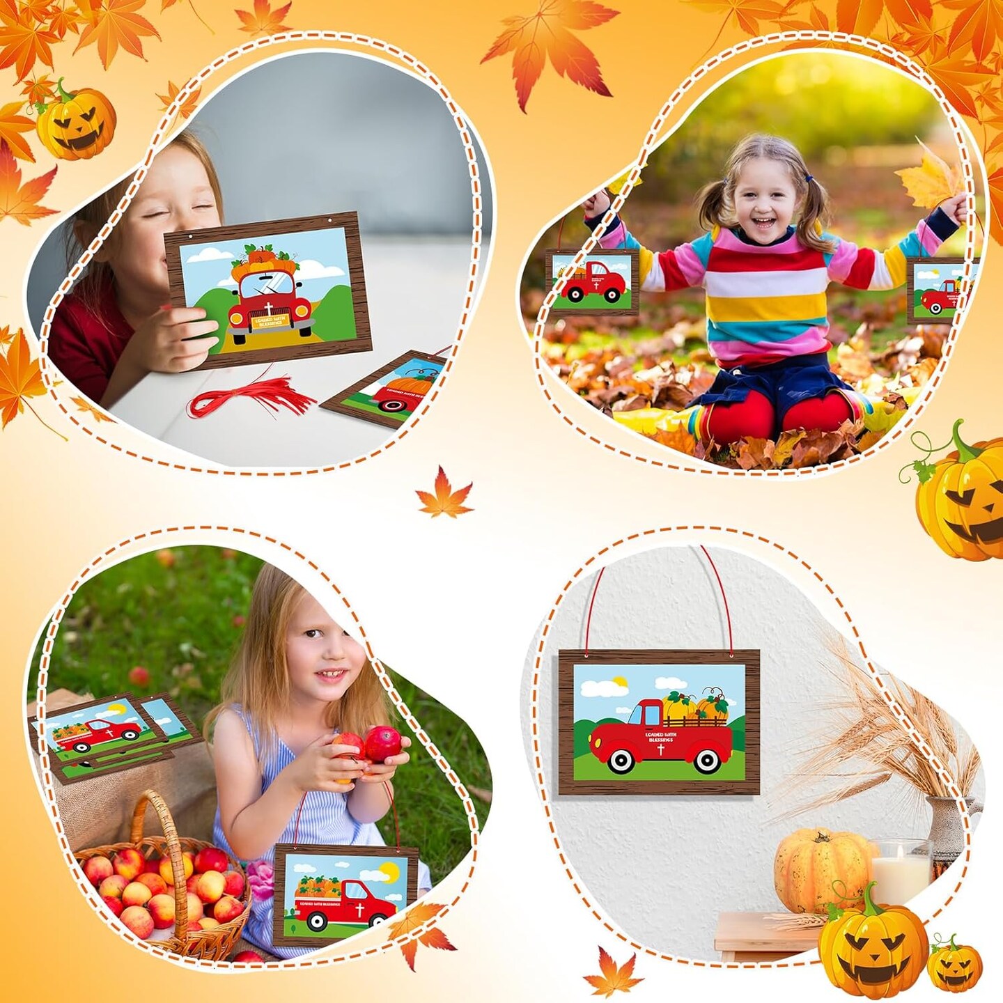 24 Pcs Thanksgiving Fall Pumpkin Religious Crafts Kit