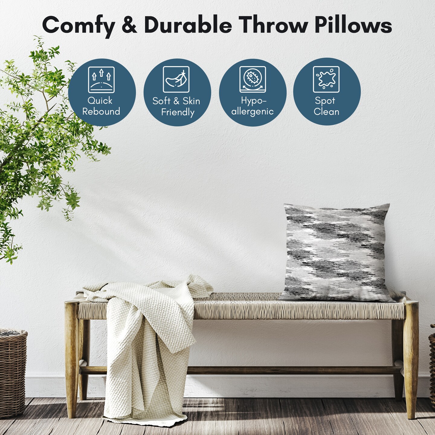 Americanflat Abstract Blurred Throw Pillow with Premium Polyester