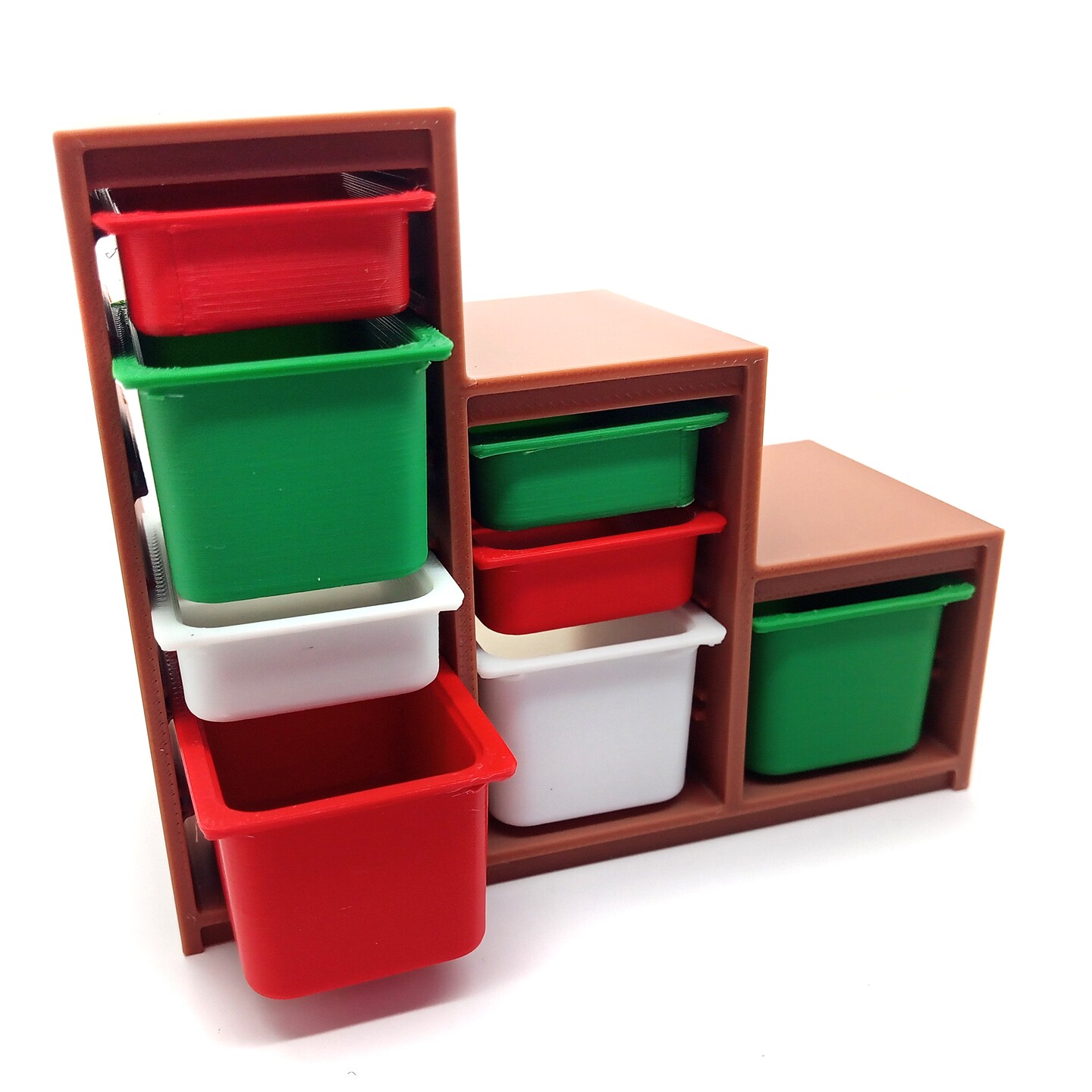 Miniature Christmas Storage Shelf with Bins, Dollhouse Decor, Adorabilities