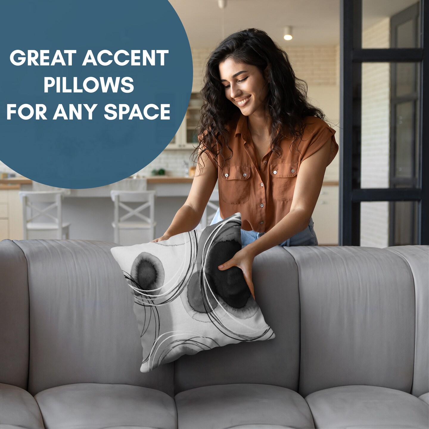 Americanflat Abstract Throw Pillow with Premium Polyester by PI Creative