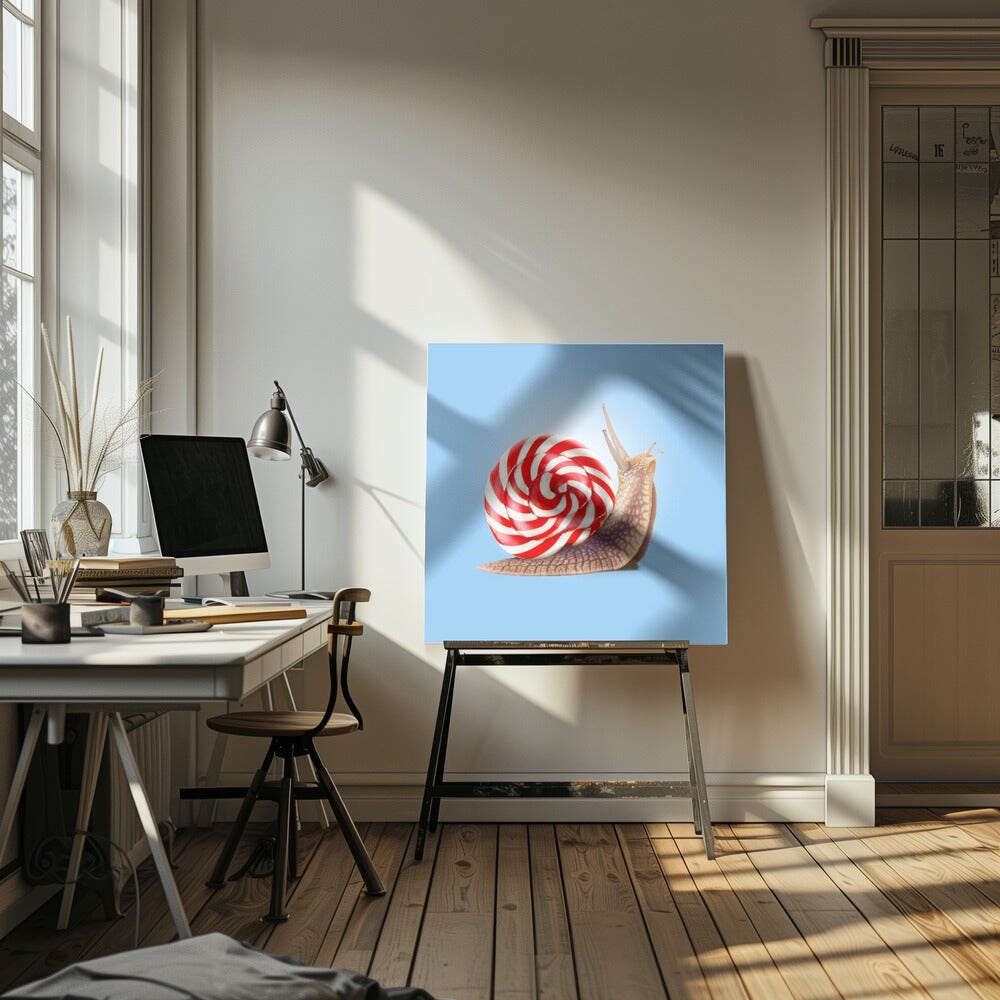 Snail Candy Square Canvas Art | Modern Home Wall Decor 24x24 Canvas - Corporate Office Art