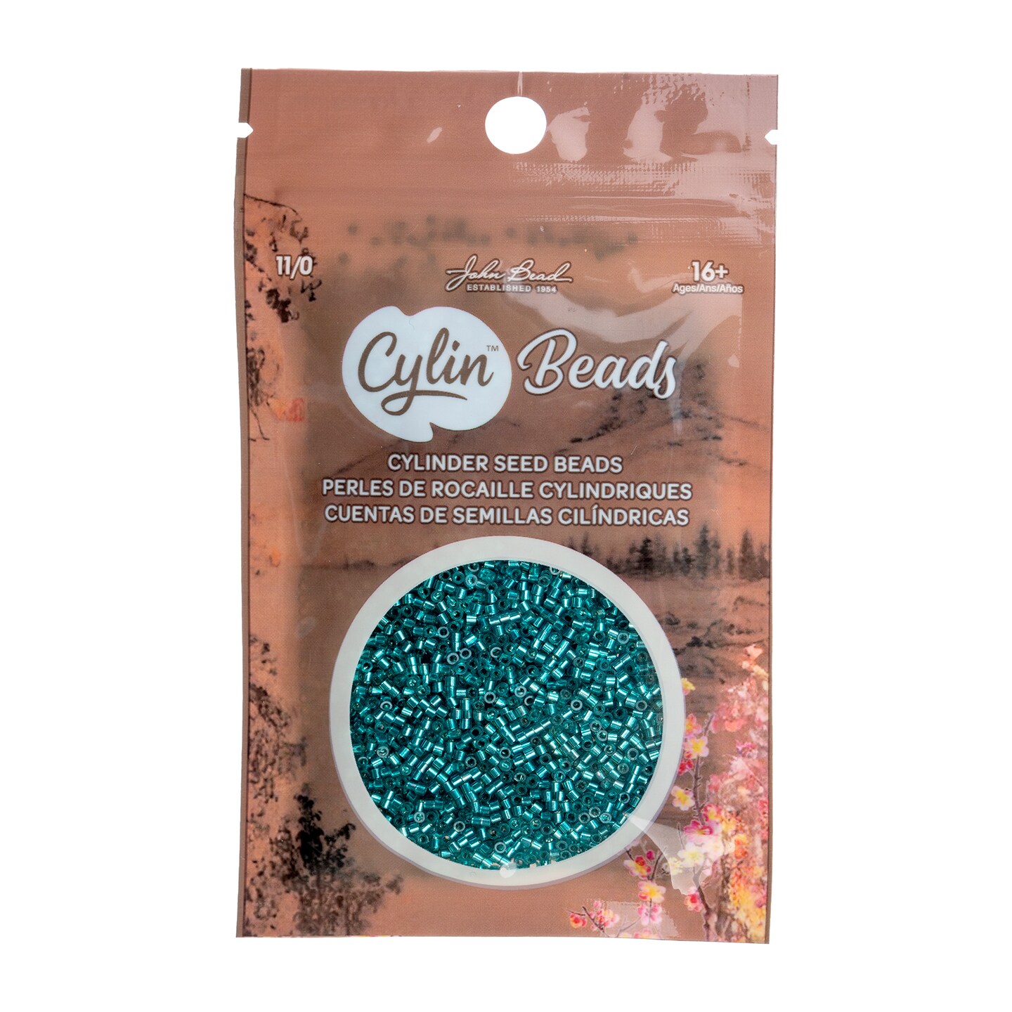 John Bead Silver Lined Cylin Beads 11/0 Glass Cylindrical Seed Beads, 25g