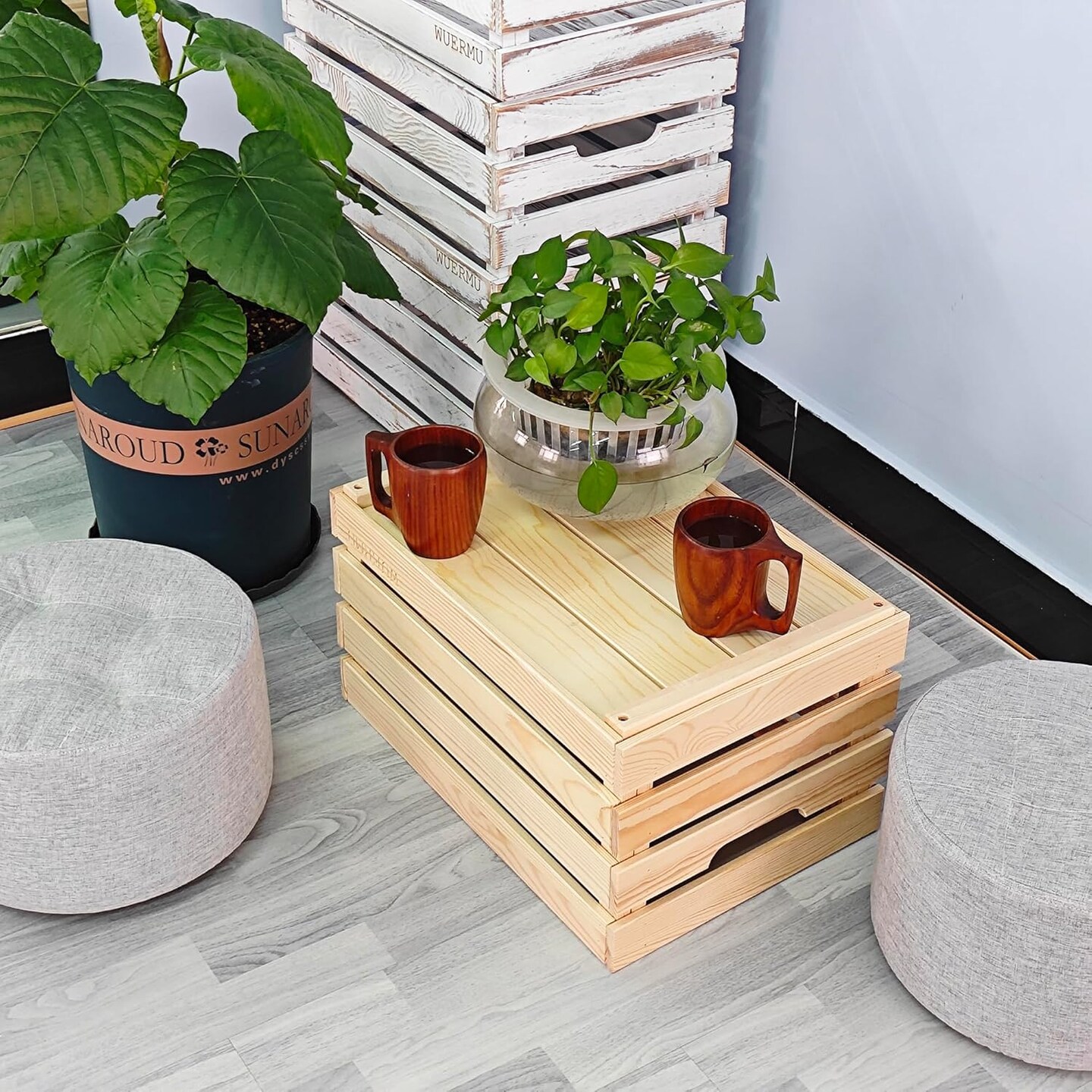 Wooden Crates are Suitable for Storage, Milk Crates, Wine Crates, toy Crates, Display and Decoration, Camping, and Other Purposes. They are Sturdy and Durable