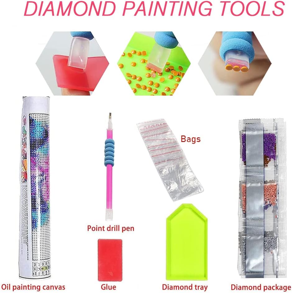 Diamond Paintings Kits for Adults, Halloween Hocus Pocus Diamond Art Kits Full Drill Diamond Dots Paint with Diamonds Arts and Crafts