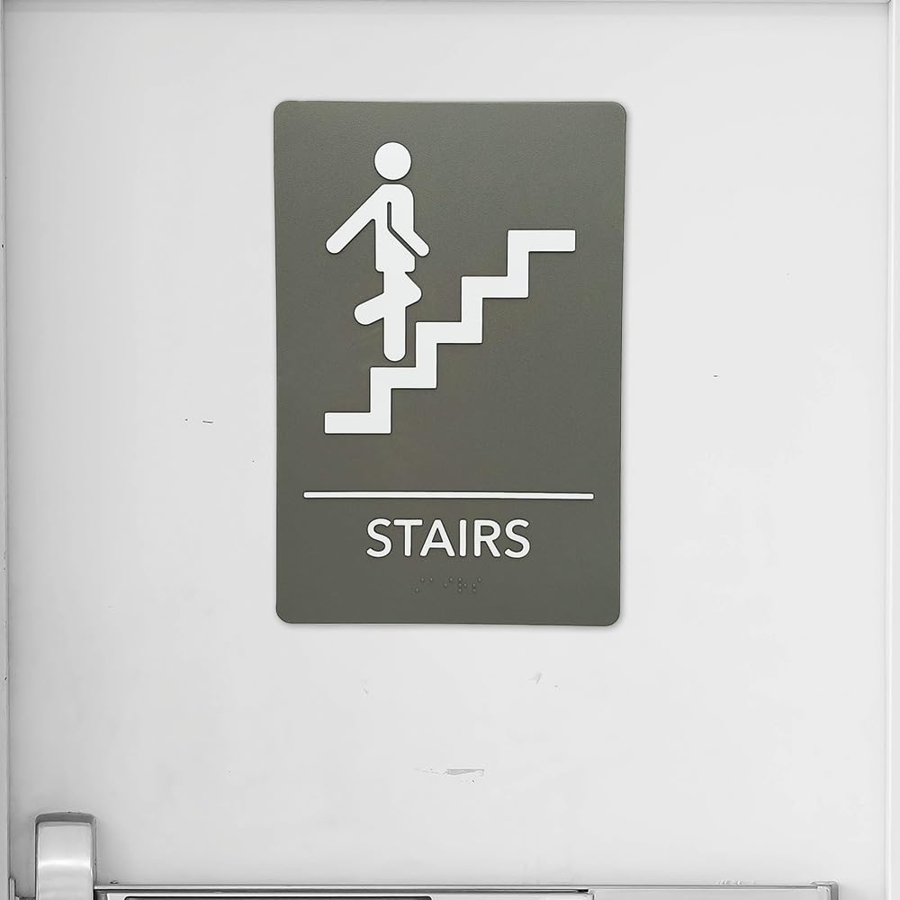 ADA-Compliant Wayfinding Signs – Durable, Non-Glare, Scratch-Resistant & Ready to Install. Featuring Grade 2 Braille & Raised Tactile Text, These Premade Signs Ensure Easy Compliance for Businesses 2 Pack