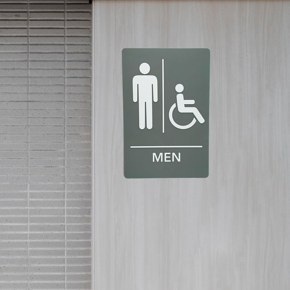 ADA-Compliant Wayfinding Signs &#x2013; Durable, Non-Glare, Scratch-Resistant &#x26; Ready to Install. Featuring Grade 2 Braille &#x26; Raised Tactile Text, These Premade Signs Ensure Easy Compliance for Businesses 2 Pack