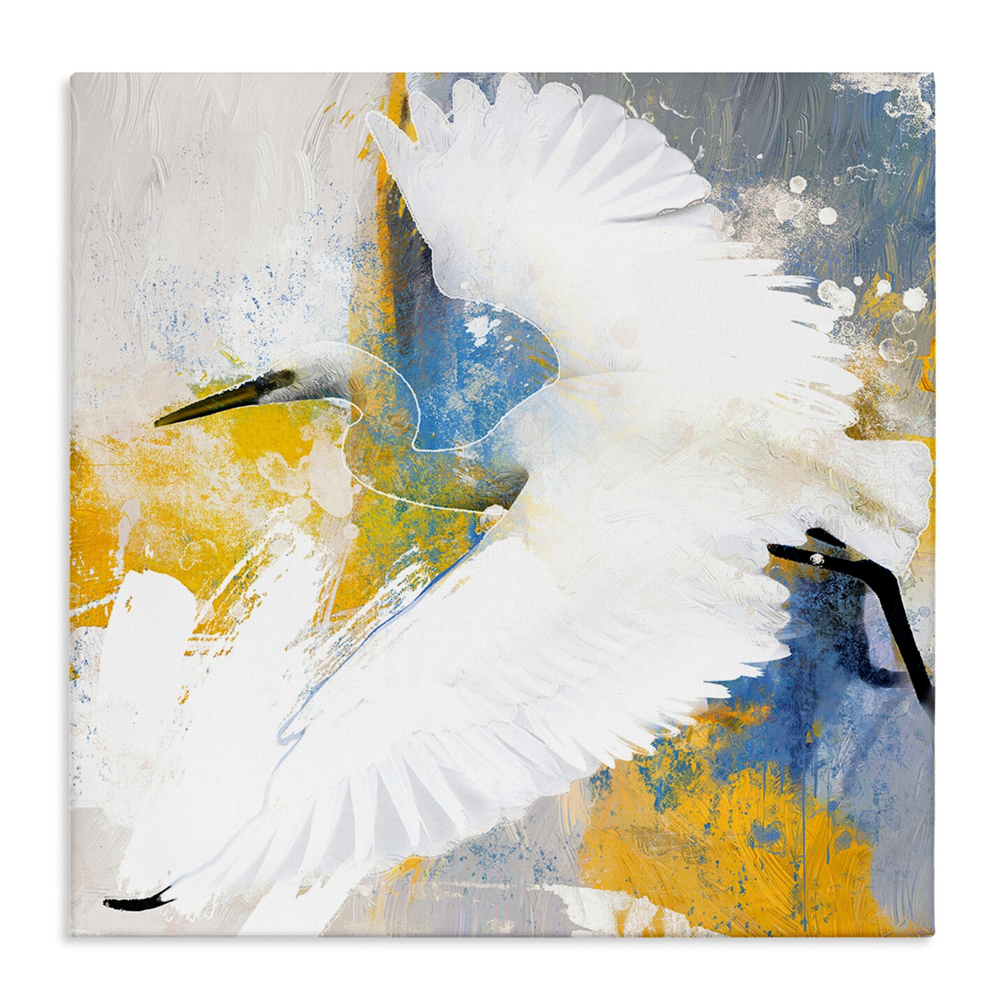 Stupell Industries Modern Egret in Flight Canvas Wall Art Design by Porter Hastings