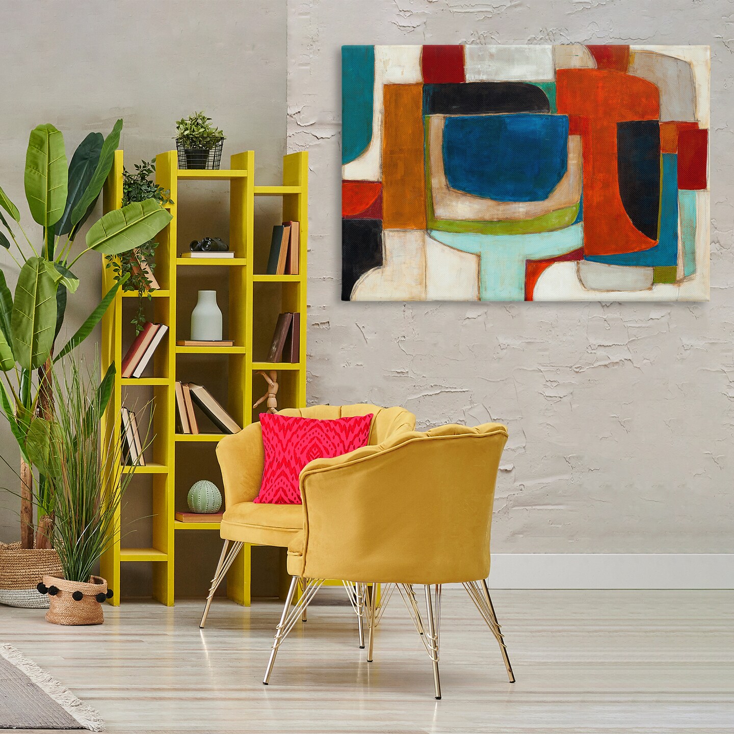 Stupell Industries Geometric Cubist Abstraction Canvas Wall Art Design by Kippi Leonard