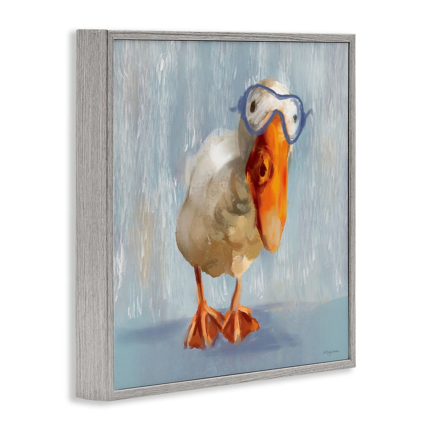 Stupell Industries Goose with Scooba Mask Framed Giclee Wall Art Design by Molly Mattin