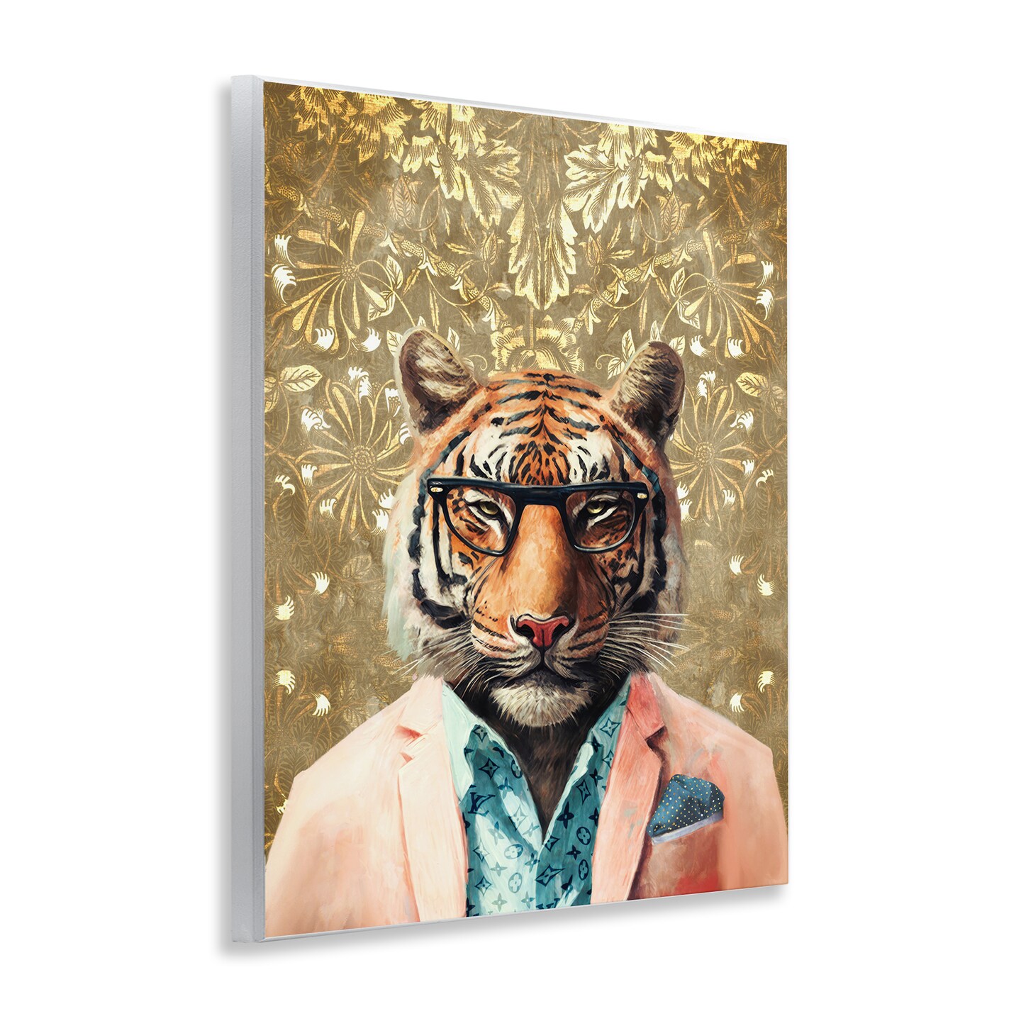 Stupell Industries Stylish Tiger Gold Wall Wall Plaque Art Design by Svetlana Aleynikova
