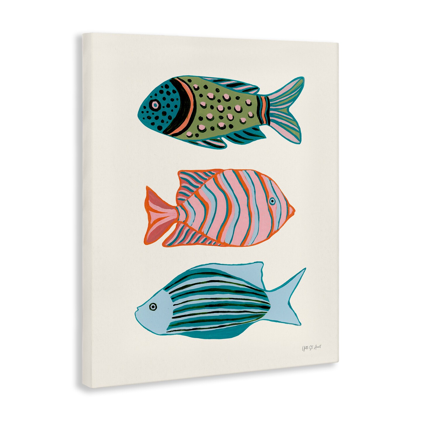 Stupell Industries Bright Tropical Fish Canvas Wall Art Design by Yvette St. Amant