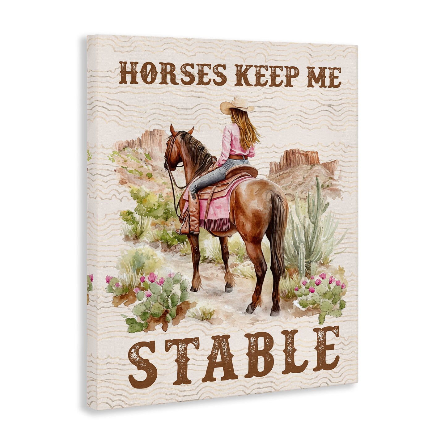 Stupell Industries Horses Keep Me Stable Canvas Wall Art Design by Lettered and Lined