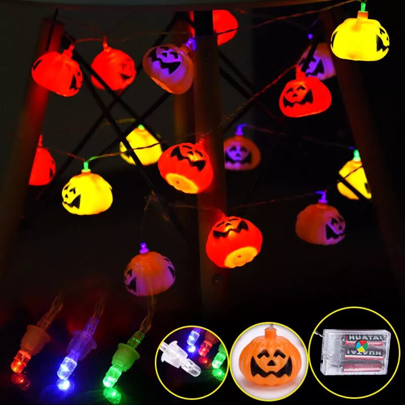 Kitcheniva 16 LED Halloween Pumpkin String Light Home Decoration