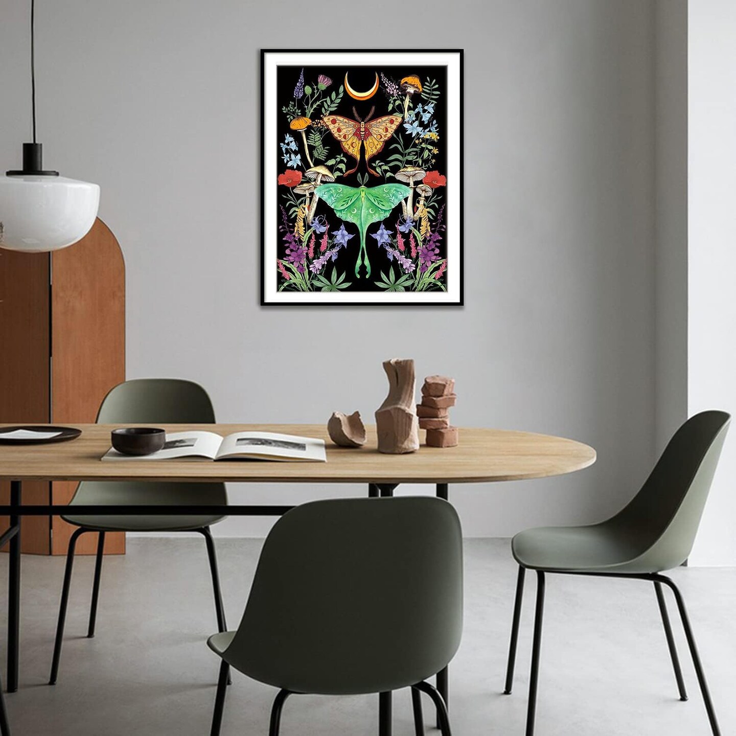 Butterfly Mushroom Diamond Art Kits,5D,Moon Diamond Dot Flower, Luna Moth DIY Small Diamond Painting Gem Art Craft Accessories for Home Wall Decor