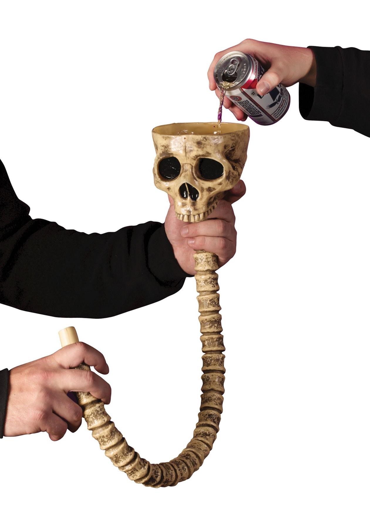 Skull Beverage Funnel Skeleton Halloween Party Supply Costume Prop