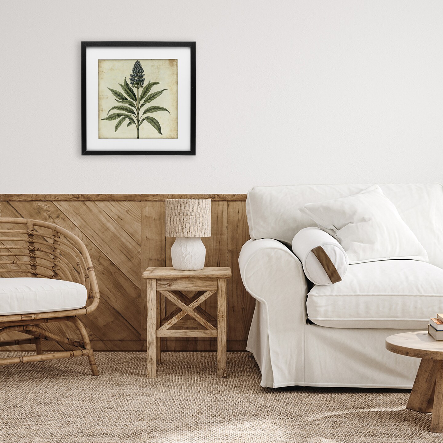 Stupell Industries Vintage Blue Botanical Illustration Framed Print Under Glass, design by Petal Prints Design