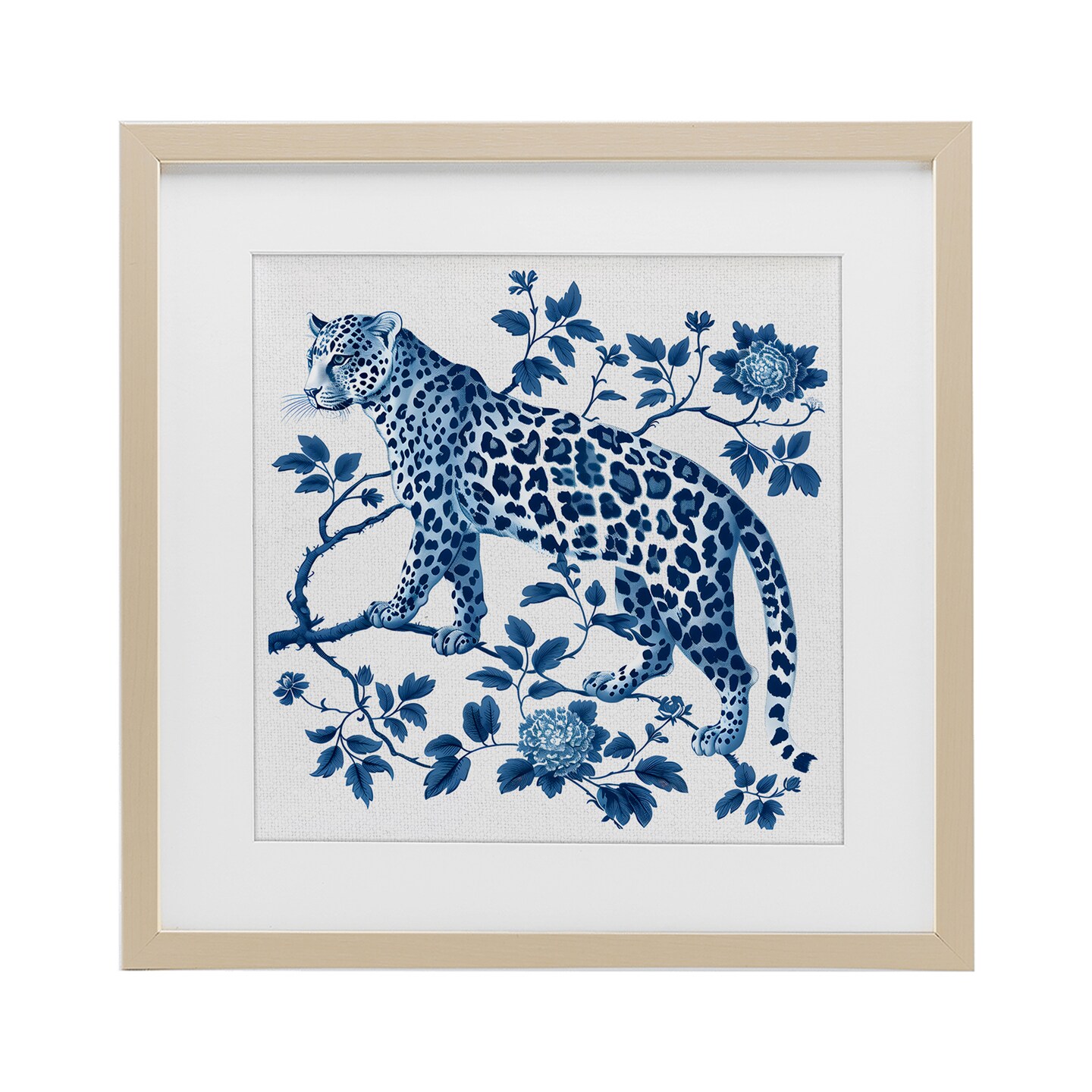 Stupell Industries Traditional Ornate Floral Leopard Framed Print Under Glass, design by Lettered and Lined