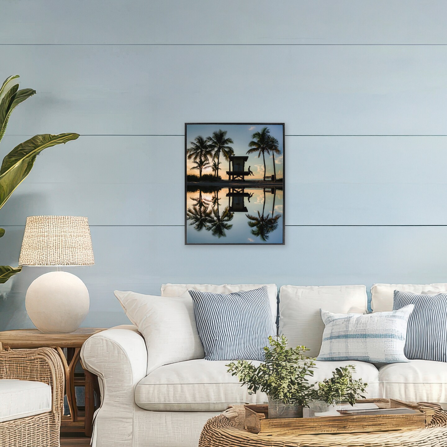 Stupell Industries Palm Tree Reflection Framed Giclee, design by Jared Kreiss