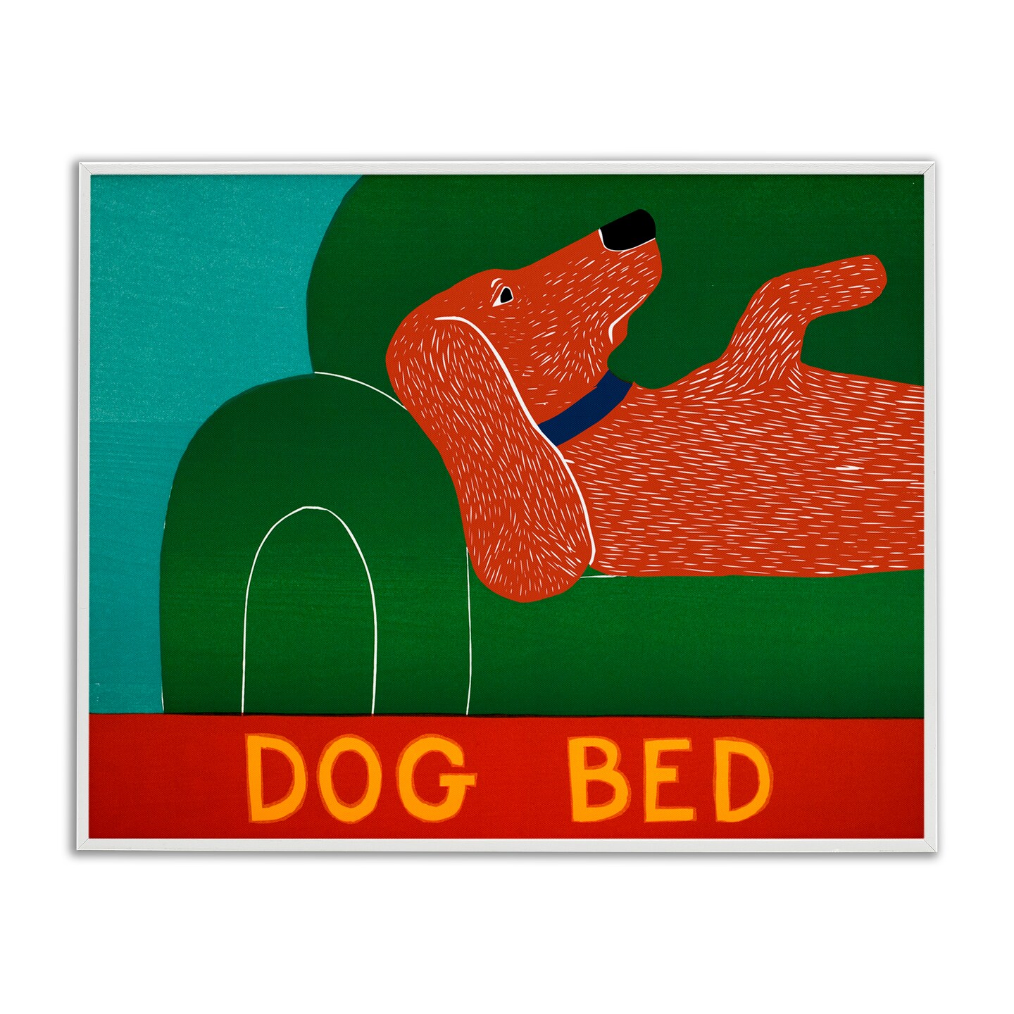 Stupell Industries Dog Bed Couch Framed Giclee, design by Stephen Huneck