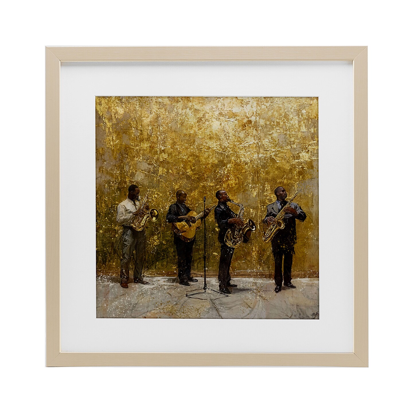 Stupell Industries Golden Era Jazz Musicians Framed Print Under Glass, design by Marta Wiley