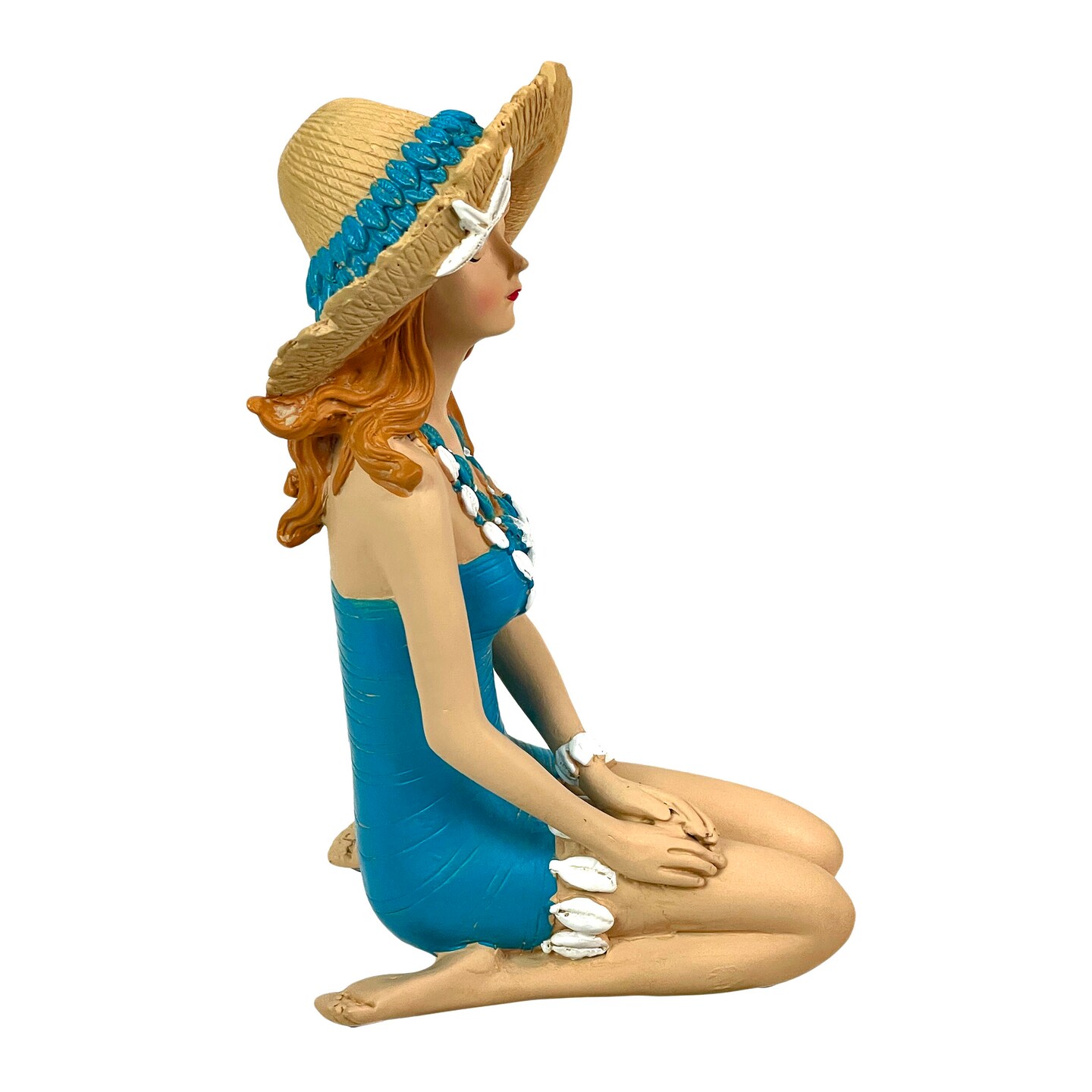 Retro Pinup Beach Beauty Figurines – Aegean Blue Polka Dot – Single Styles