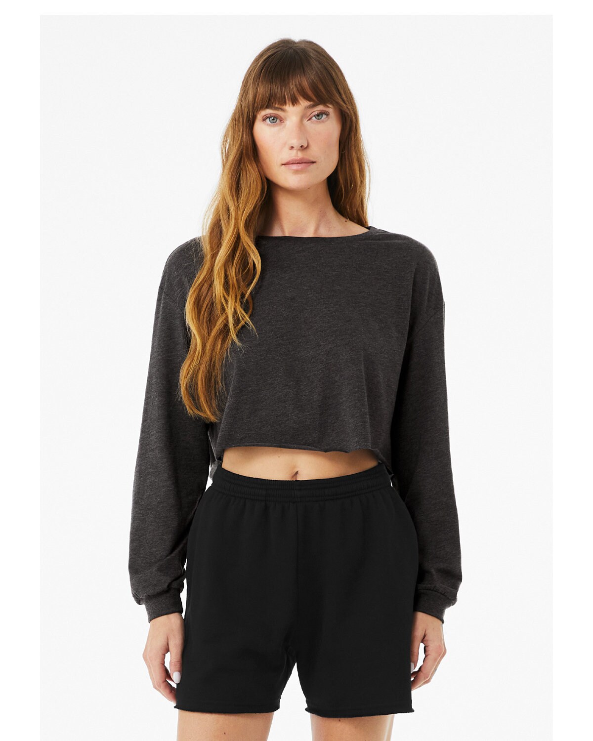 Bella + Canvas&#xAE; Ladies Cropped Long Sleeve T Shirt