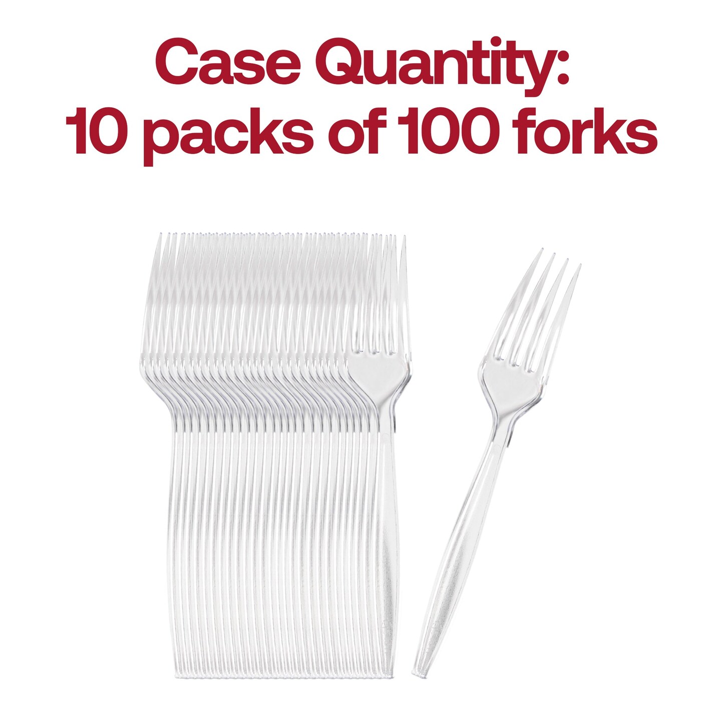 Clear Plastic Disposable Forks (1000 Forks)