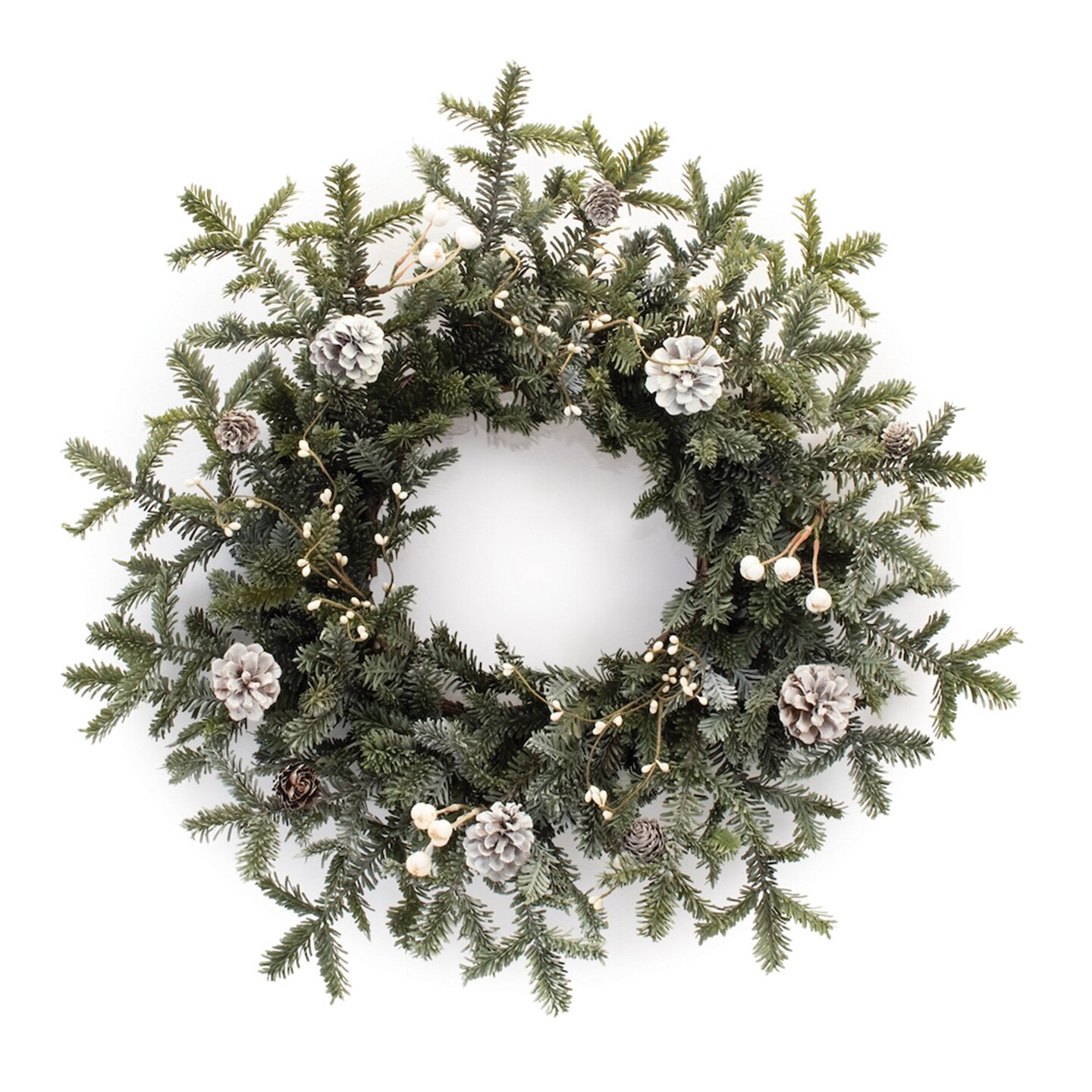 Melrose Frosted Pine Cone Berry Artificial Christmas Wreath - 27