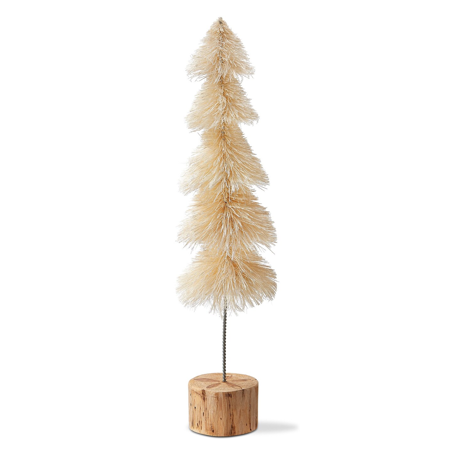Large Natural Sisal Tree - 18" Holiday Decor Sculpture for Christmas - White Decorative Object - Easy Dust Clean Tabletop or Mantel Decorations