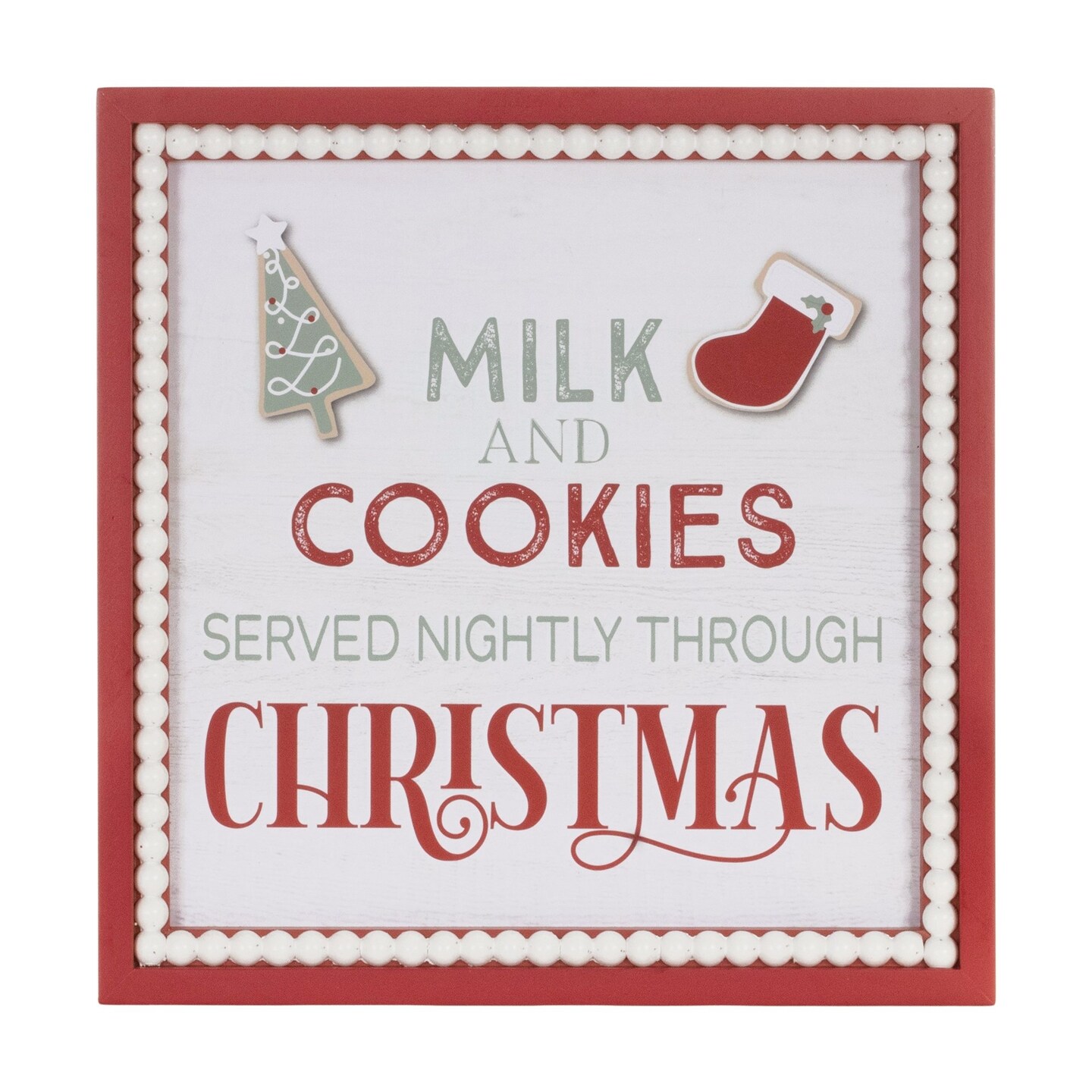 Melrose Milk and Cookies Christmas Framed Wall Sign - 15&#x22;