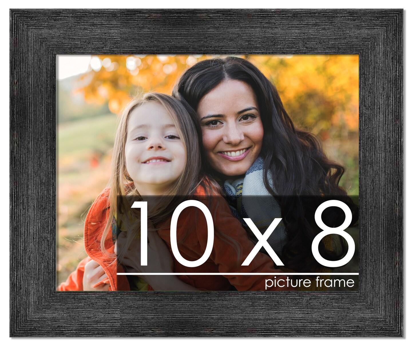 Photo Size Contemporary Black Frame - UV Acrylic, Foam Board Backing, Hanging Hardware