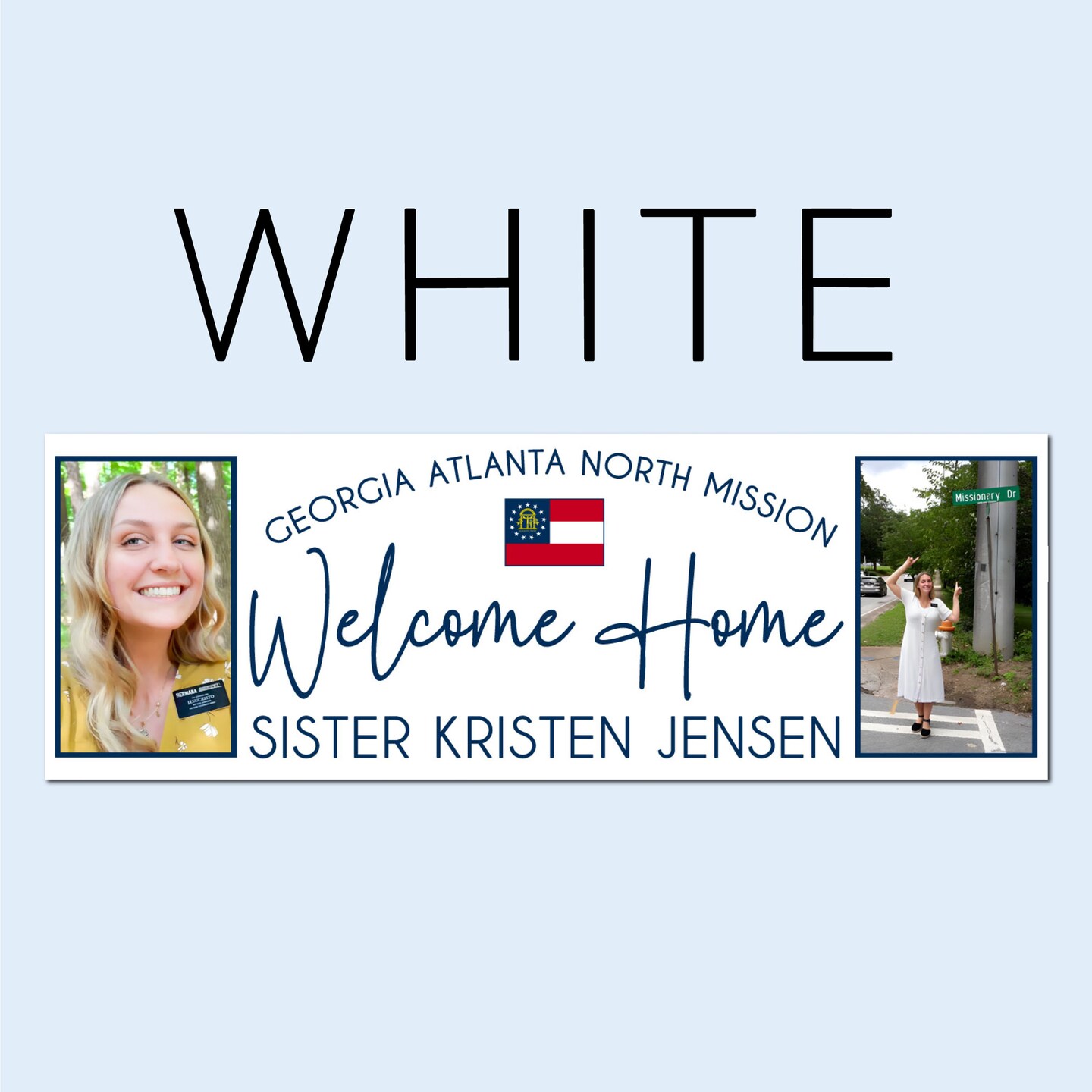 Welcome Home Missionary Banner for Front Yard and Airport with Picture, Photos, Flag, for Two Missions and Homecoming - image13