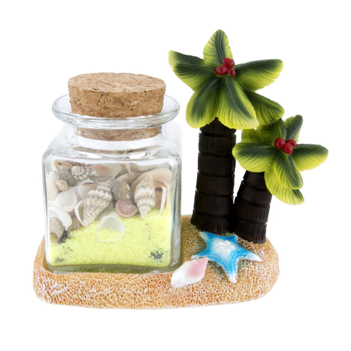 Palms With Glass Bottle Figure Coastal Beach House Decor Decoration