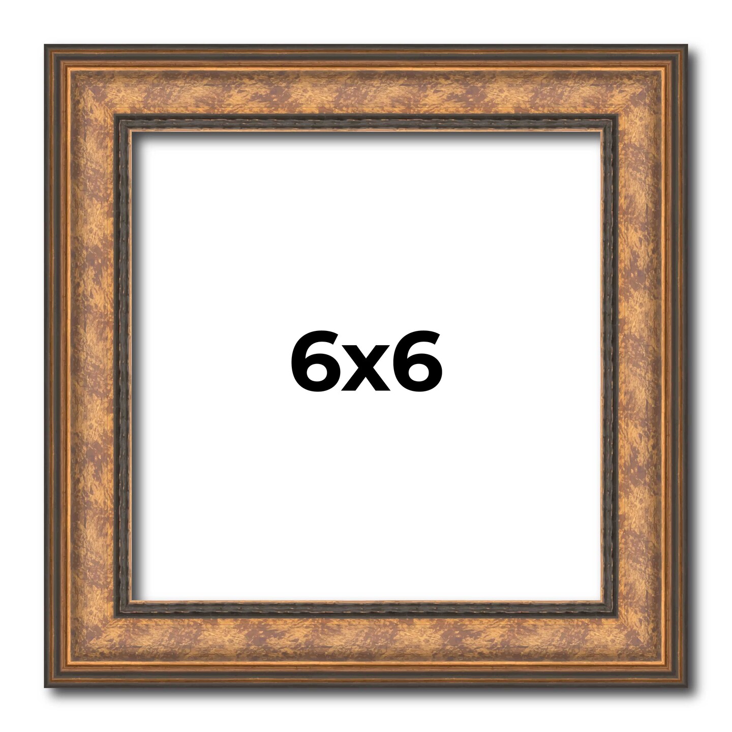 Square Slim Profile Gold Picture Frame - UV Acrylic, Foam Board Backing, Hanging Hardware