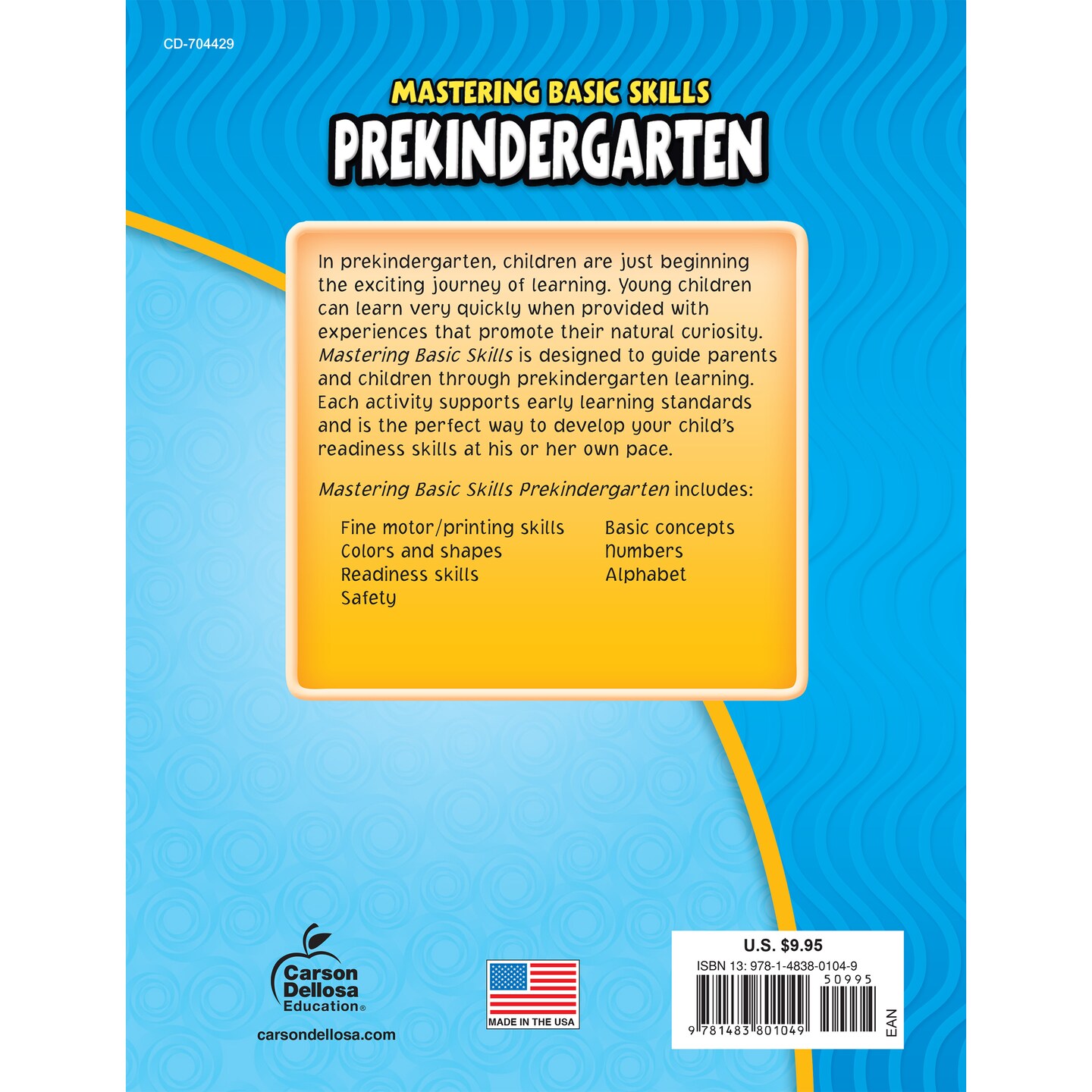 Carson Dellosa Mastering Basic Skills&#xAE; PreKindergarten Workbook