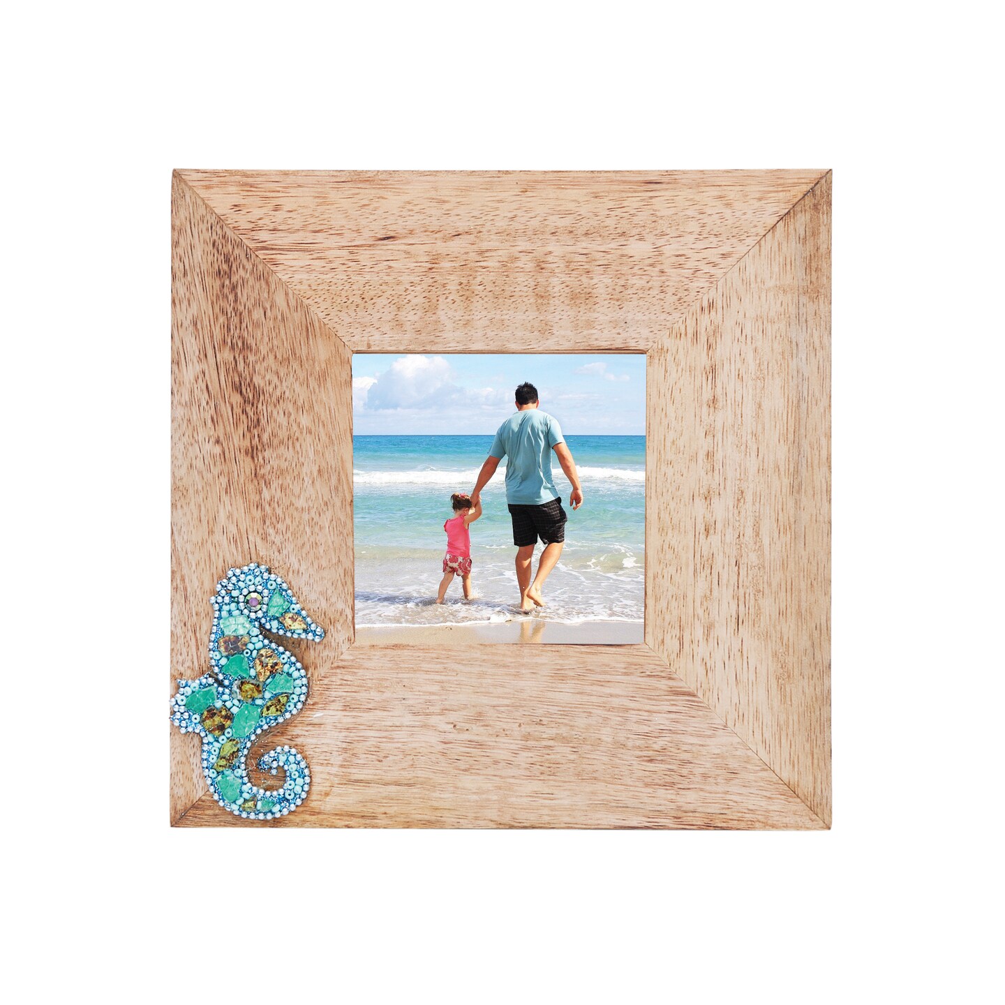 4X4 Beaded Seahorse Frame